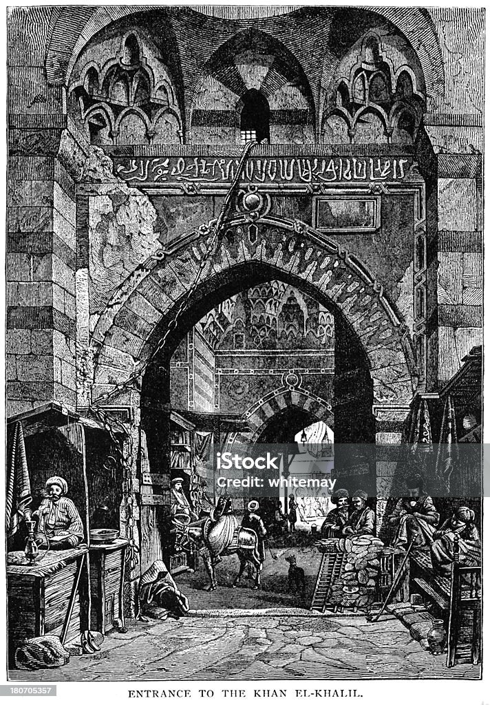 Entrada Khan El-Khalili, El Cairo, Egipto - Ilustración de stock de Afrodescendiente libre de derechos