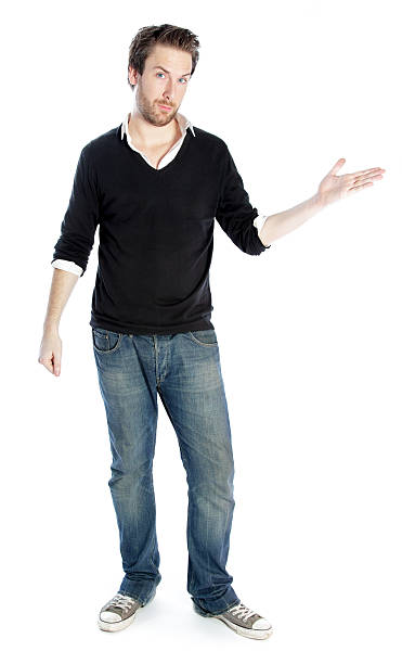 istock Attractive man wearing casual clothes isolated on a white background 180705425