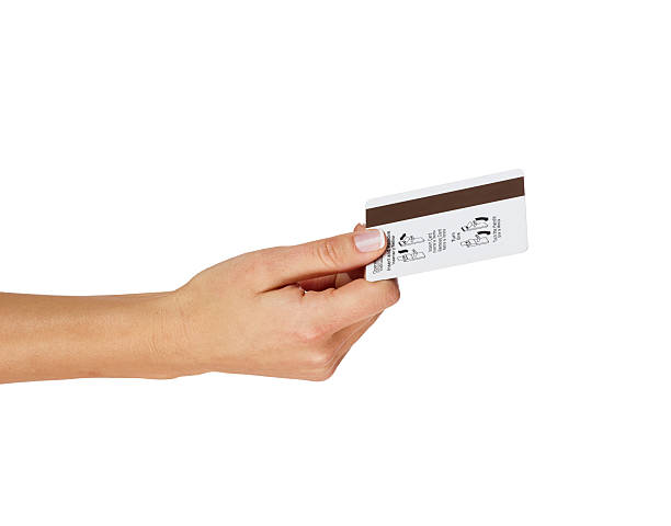 istock Hand digital key card isolated on white 180705658
