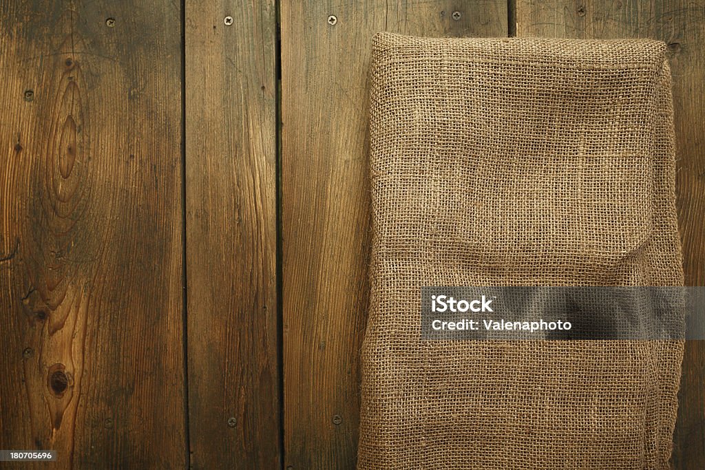 texture legno e sackcloth - Foto stock royalty-free di Tavolo da soggiorno