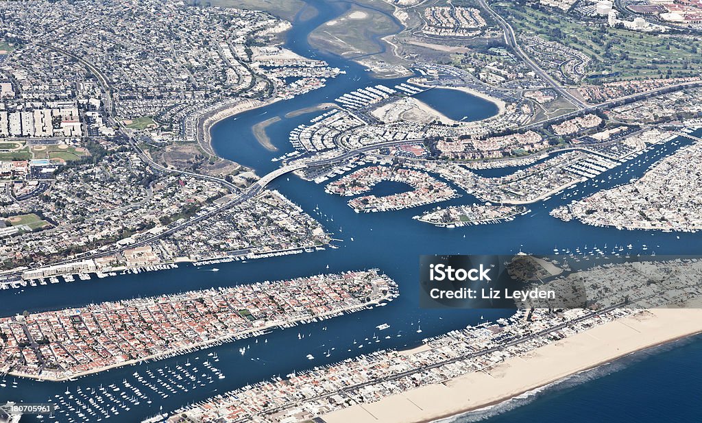 Luftbild von Newport Beach, Kalifornien - Lizenzfrei Hafen Stock-Foto