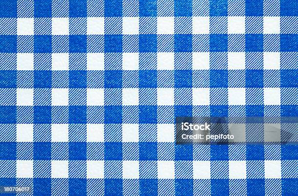 Foto de Textura De Tecido Xadrez Toalha De Mesa e mais fotos de stock de Azul - Azul, Toalha de mesa, Algodão - Material Têxtil