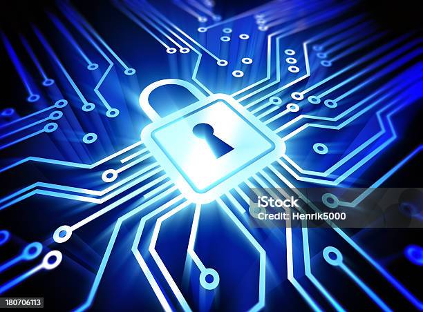 Cyber Concepto De Seguridad Con Bloqueo Foto de stock y más banco de imágenes de Tecnología - Tecnología, Abrir con llave, Archivo