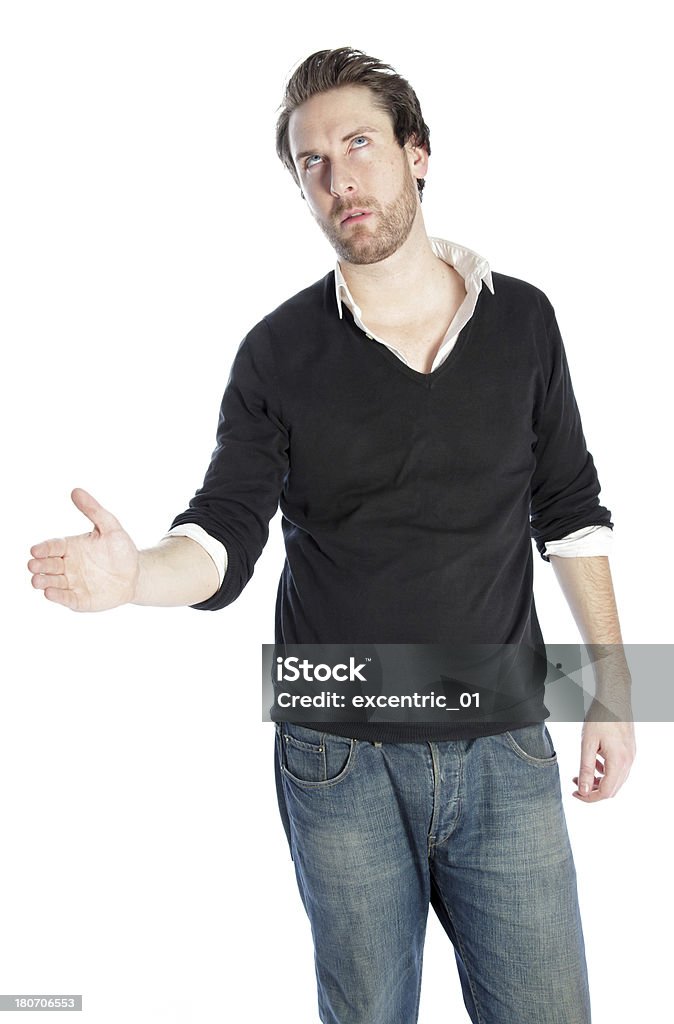 Homme séduisant porter des vêtements casual isolé sur fond blanc - Photo de Adulte libre de droits