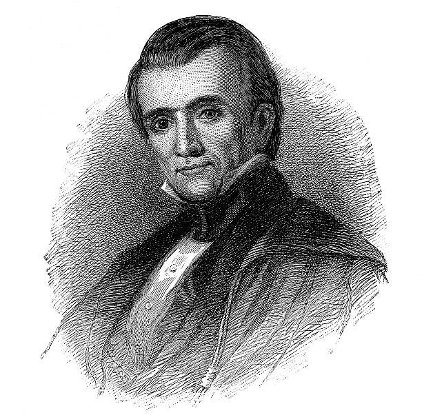 ilustrações, clipart, desenhos animados e ícones de james k. polk, 11º presidente dos eua - james k polk