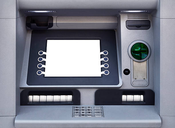 atm (kliknij na, aby uzyskać więcej informacji) - industrial equipment automated business push button zdjęcia i obrazy z banku zdjęć