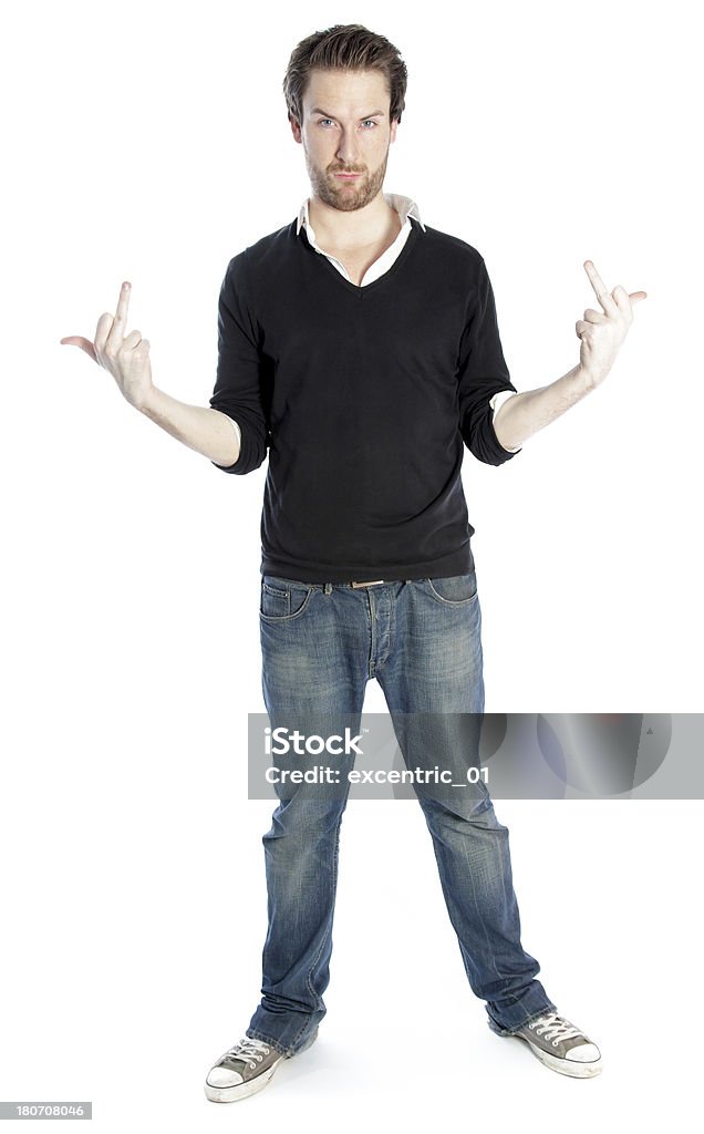 Uomo attraente indossando vestiti casual isolato su sfondo bianco - Foto stock royalty-free di Abbigliamento casual