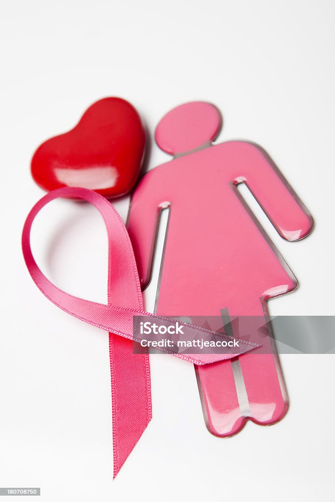 Figura Feminina com fita rosa de conscientização - Foto de stock de Bem-estar royalty-free