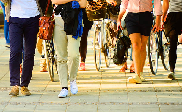 istock Sunset street, young people crossing 180708945