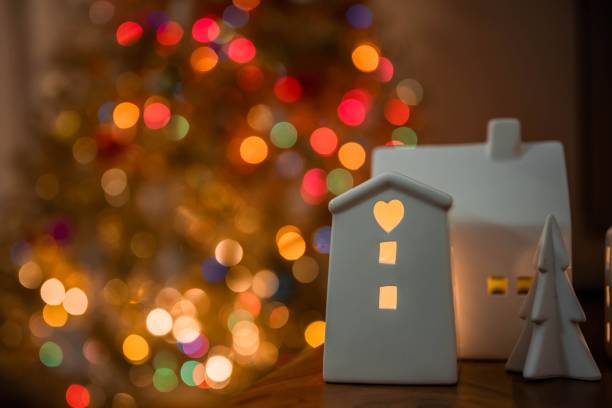 istock Holiday Warmth: Cozy Christmas Scene with Festive Lights 1807091035