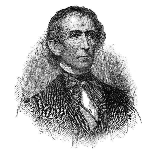 john tyler, 10-го президента соединенных штатов америки - john tyler stock illustrations