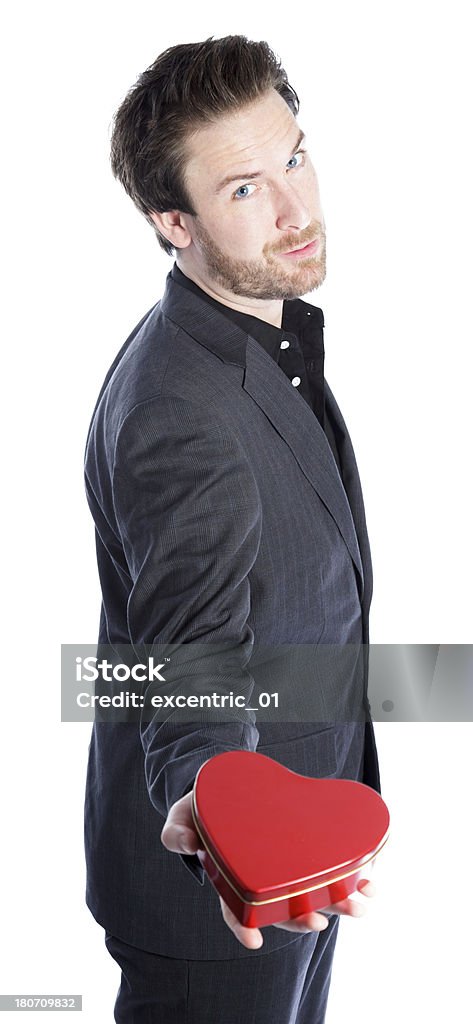 Homme d'affaires portant costume gris sur fond blanc - Photo de A la mode libre de droits