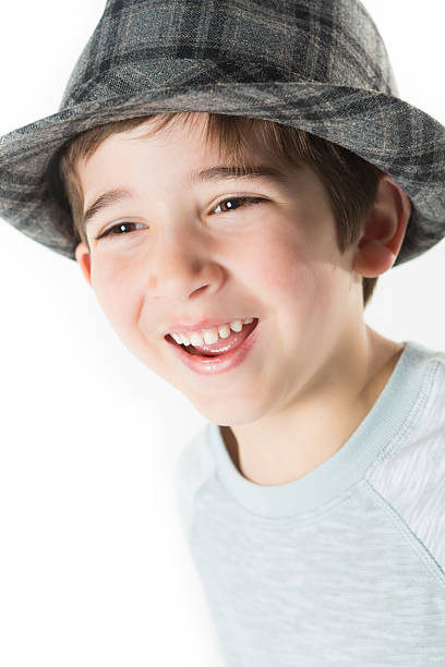istock Happy young boy laughing, isolated on white background 180710321