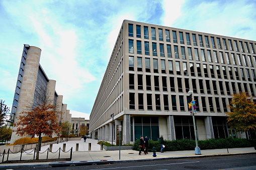 Washington, D.C., USA - November 20, 2023: The U.S. Department of Education building in the Nation’s Capital on a cold day.
