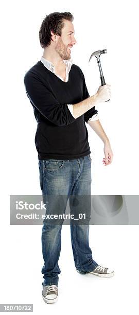 Attractive Man Wearing Ropa Casual Aislado Sobre Un Fondo Blanco Foto de stock y más banco de imágenes de 30-39 años