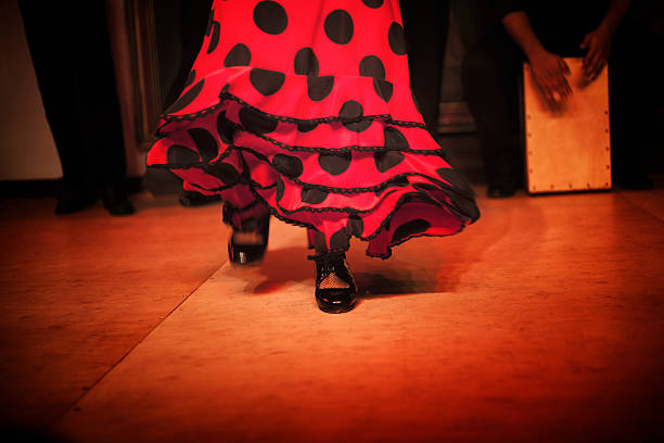 Flamenco Show Flamenco dancer .  Motion blur and some noise due to low light situation. flamenco dancing photos stock pictures, royalty-free photos & images