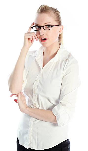 istock Attractive blond girl isolated on a white background 180711209