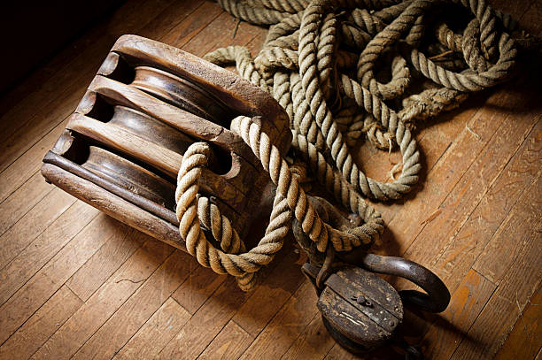 istock Ships Block and Rope on a Hardwood Floor. 180711612