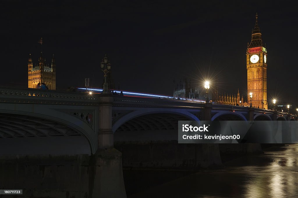 Westminster Bridge und die Houses of Parliament, das London - Lizenzfrei Abenddämmerung Stock-Foto