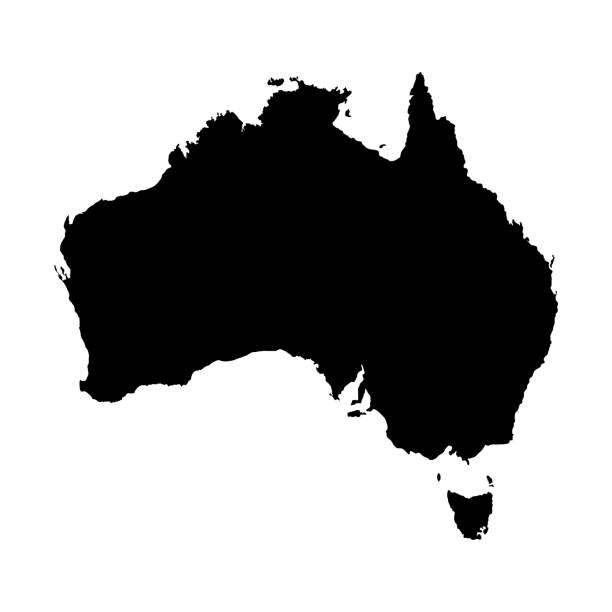 istock Map of Australian, sign silhouette. World Map Globe. Vector Illustration isolated on white background. African continent 1807122404