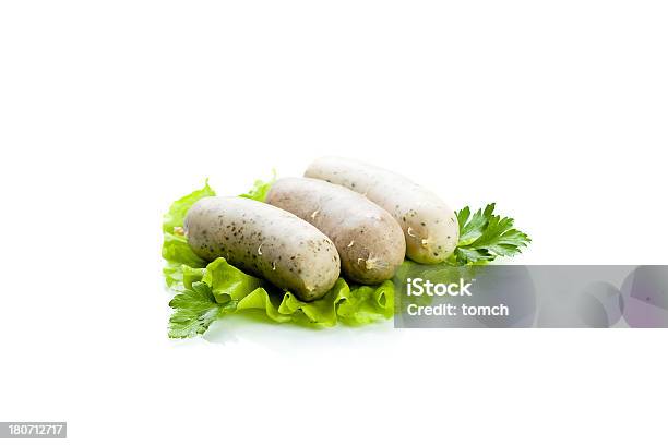 Bayerische Weißwurst Stockfoto und mehr Bilder von Bratwurst - Bratwurst, Weißwurst, Weißer Hintergrund