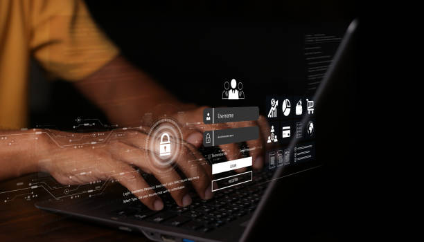 istock Cyber security and Security password login online concept Hands typing and entering username and password of social media, log in with smartphone to an online bank account, data protection hacker 1807135436