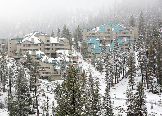 istock Alpine resort in snowstorm 180713572