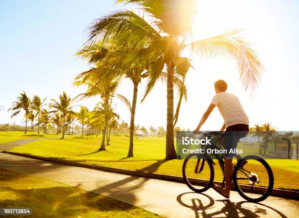 Homem Bicycling - Fotografias de stock e mais imagens de Bicicleta - Bicicleta, Ciclismo, Palmeira