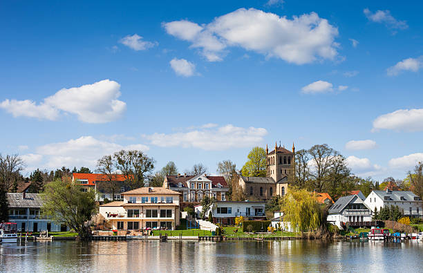 istock Luxurious houses on a river bank 180714124