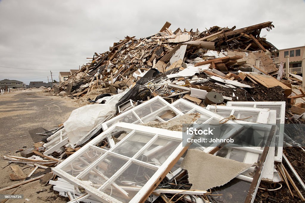 Furacão destruição, Nova Jersey Shore após a tempestade Sandy Super - Royalty-free Furacão Sandy Foto de stock