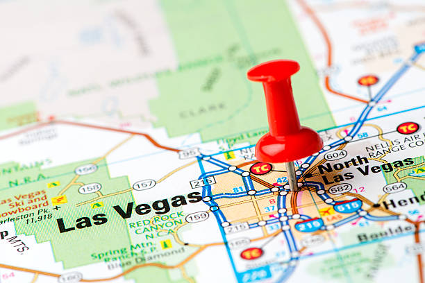 istock US capital cities on map series: Las Vegas, Nevada, NV 180714768