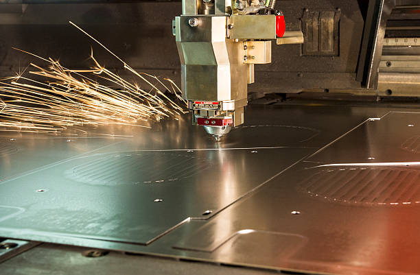 istock Laser metal cutting manufacturing tool in operation 180716162