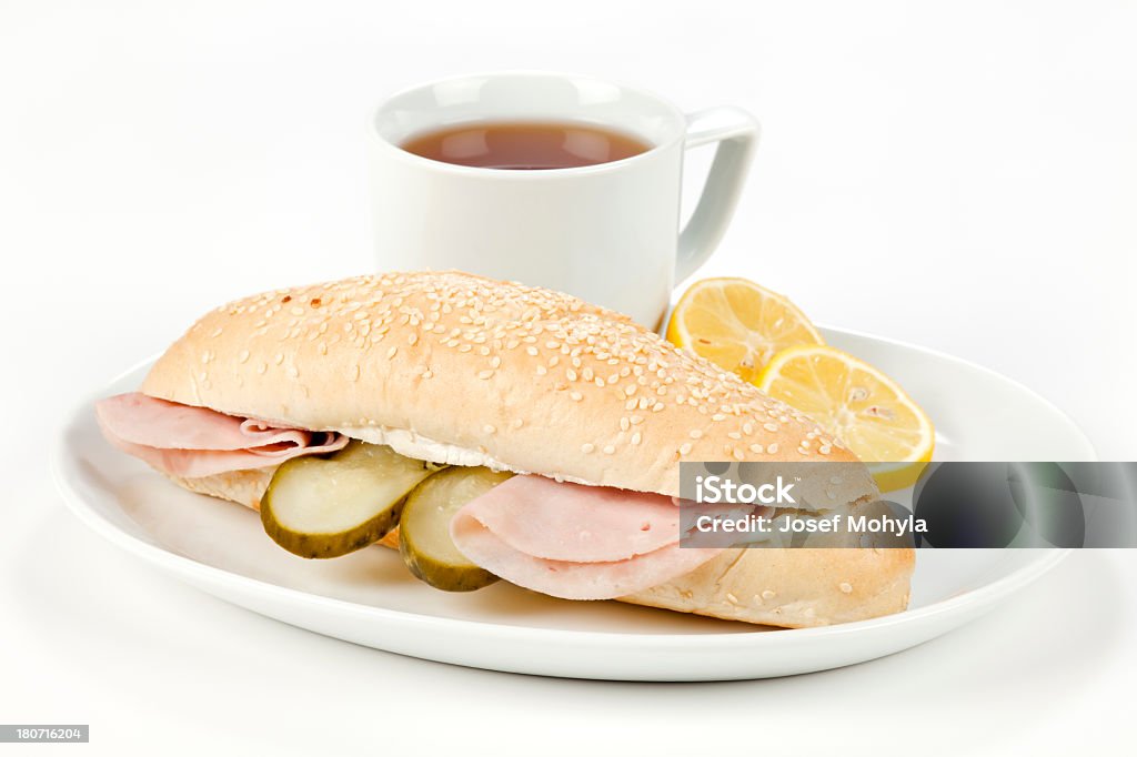 Frühstück mit sandwich - Lizenzfrei Baguette Stock-Foto