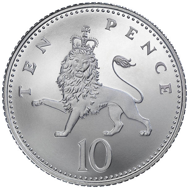 монета 10 пенсов - uk british coin coin shiny стоковые фото и изображения