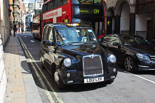 London, UK - 28 Jul 2013: The taxi cab in London, UK