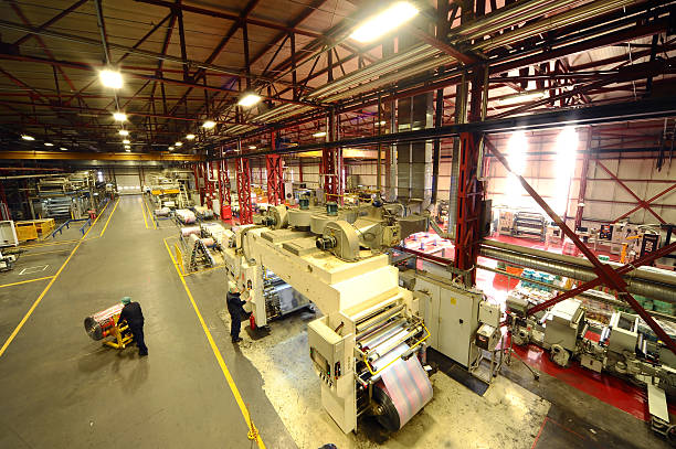 imprimerie warehouse - textile industry textile textile factory machine photos et images de collection