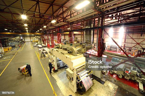 Printing Plant Warehouse Stock Photo - Download Image Now - Machinery, Printing Press, Printing Plant