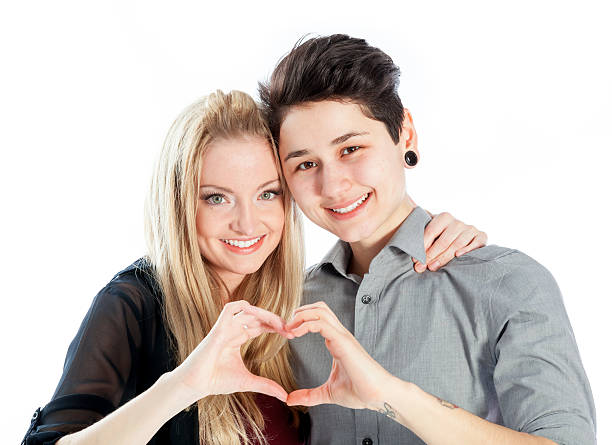 istock Couple shot in studio and isolated on a white background 180716752