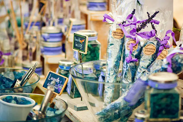 Souvenirs of lavender for sale in Provence