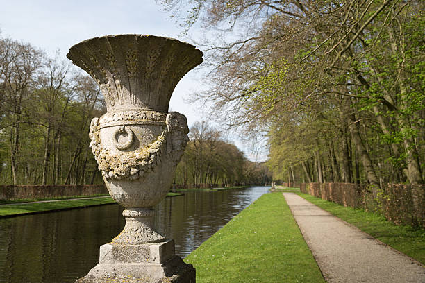 Large Stone flower planter along water