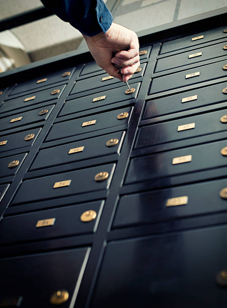 Man opening safety deposit box