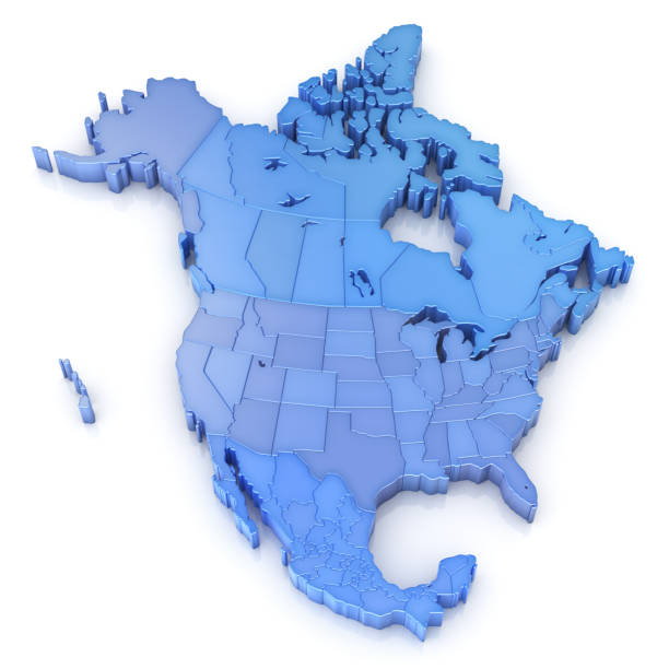 istock North America map with USA Canada and Mexico 180717090