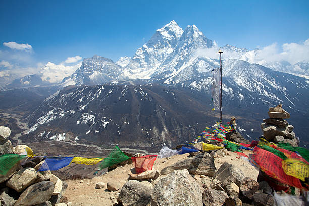 istock Colorful prayer flags, Himalayas 180717335