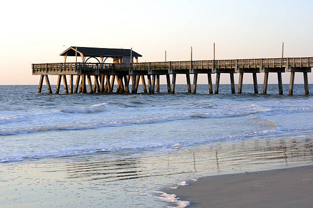 istock Pier of Tybee Island Beach at Sunrise 180717557