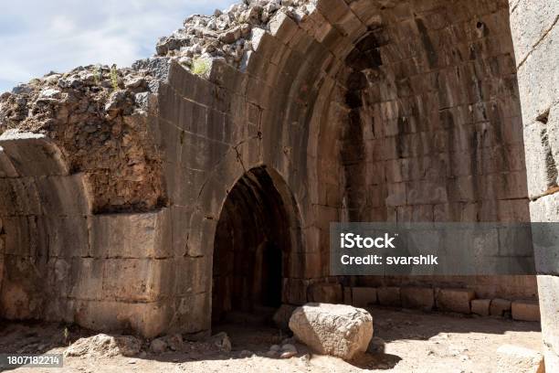 A Dilapidated Room In A Watchtower In The Medieval Fortress Of Nimrod Qalaat Alsubeiba Located Near The Border With Syria And Lebanon In The Golan Heights Northern Israel Stock Photo - Download Image Now