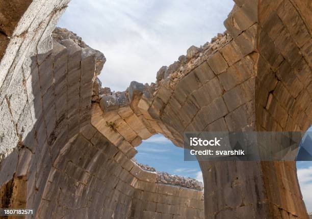 Collapsed Ceiling In Side Watchtower In The Medieval Fortress Of Nimrod Qalaat Alsubeiba Located Near The Border With Syria And Lebanon In The Golan Heights Northern Israel Stock Photo - Download Image Now