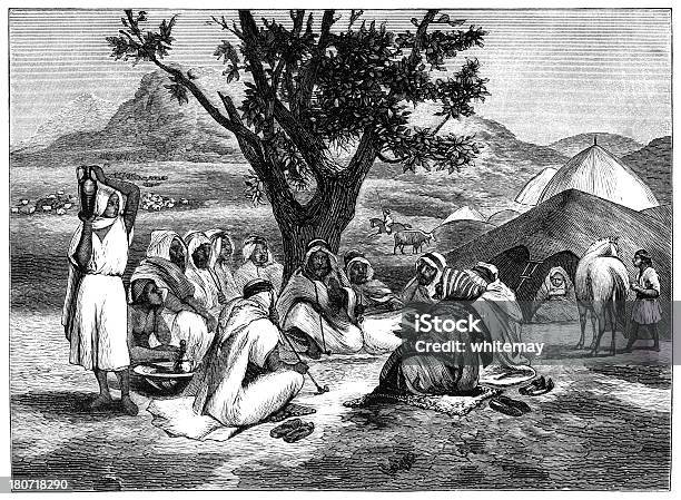 Arab Story Teller With His Audience Stock Illustration - Download Image Now - Berbers, Bedouin, Illustration