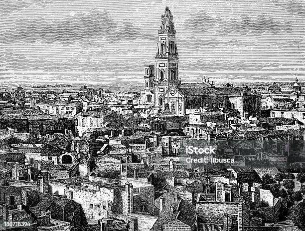 Vetores de Vista De Lecce A Apúlia Itália e mais imagens de Antigo - Antigo, Antiguidade, Arquitetura