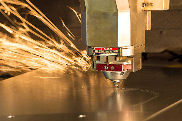 istock Laser metal-cutting CNC manufacturing machine 180718697