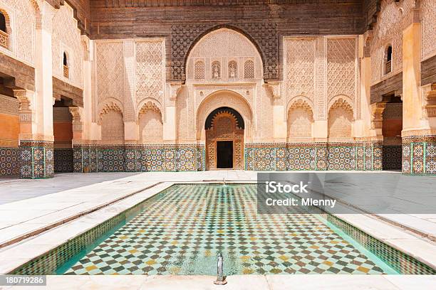Madrassa Ali Ben Youssef Marrakech Morocco Stock Photo - Download Image Now - Marrakesh, Morocco, Palace